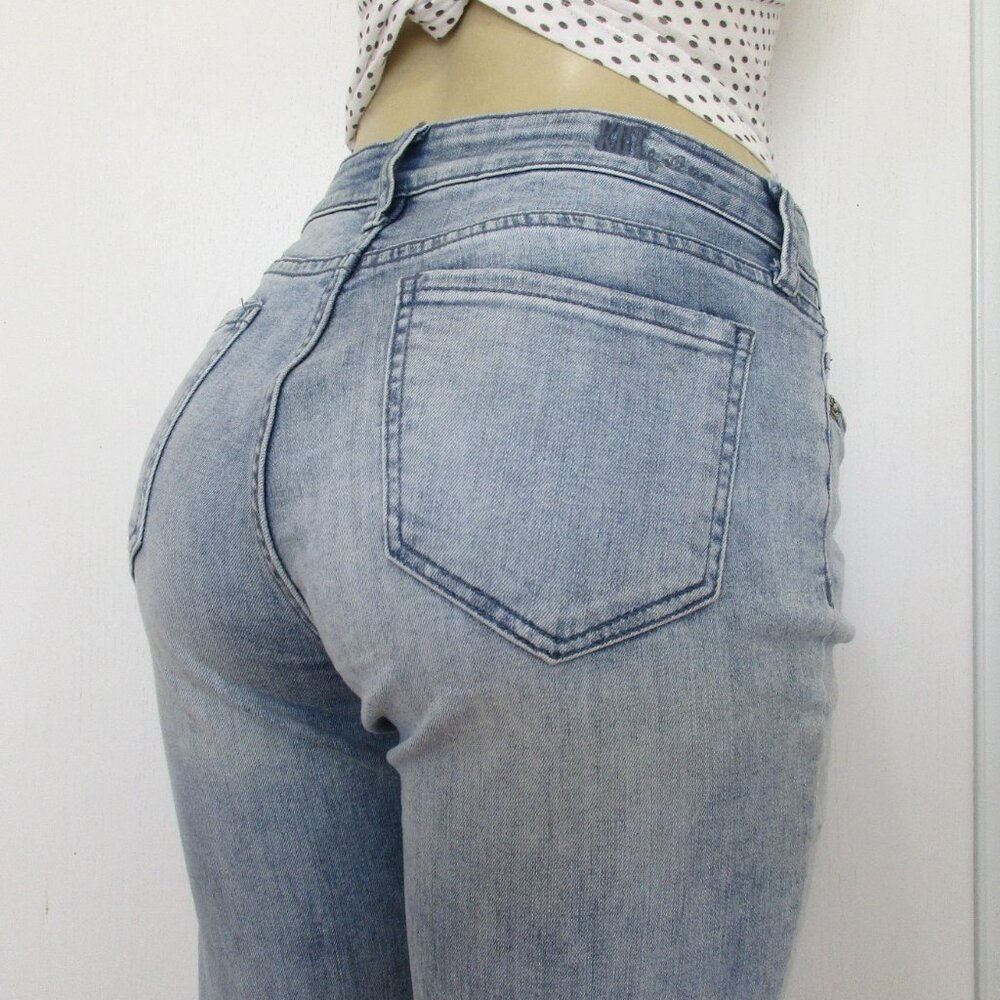 KUT From the Kloth Jeans Size 8 Straight Crop Cuffed Denim